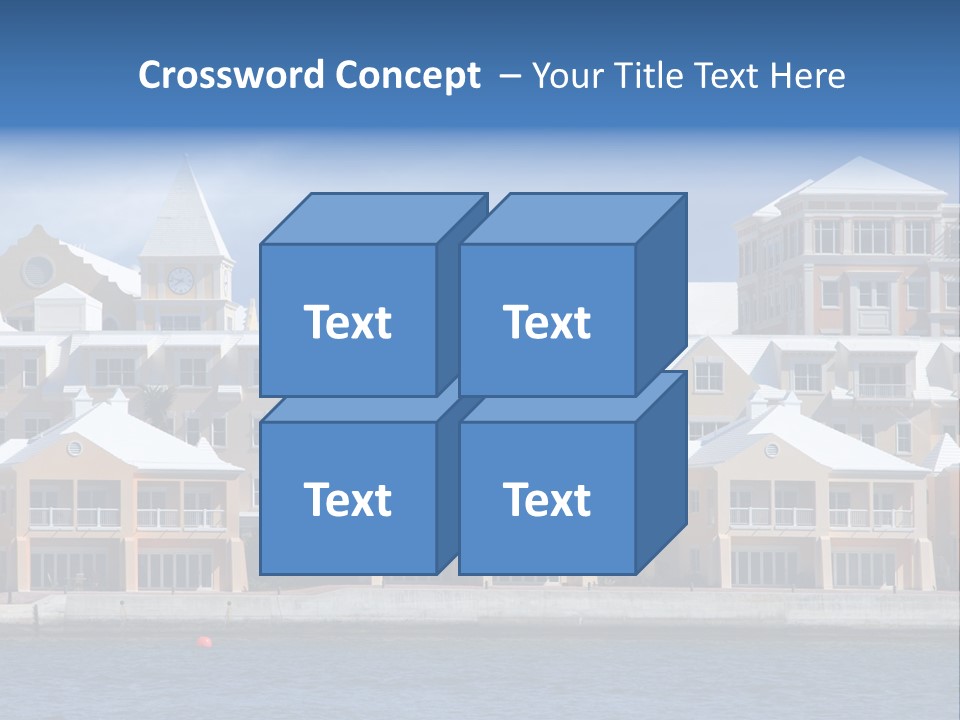 Bermudian Style Architecture In Condominiums Along The Waterfront In Hamilton. Bermuda. PowerPoint Template