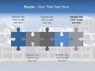 Bermudian Style Architecture In Condominiums Along The Waterfront In Hamilton. Bermuda. PowerPoint Template