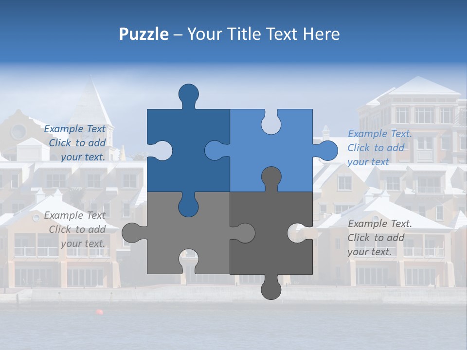 Bermudian Style Architecture In Condominiums Along The Waterfront In Hamilton. Bermuda. PowerPoint Template