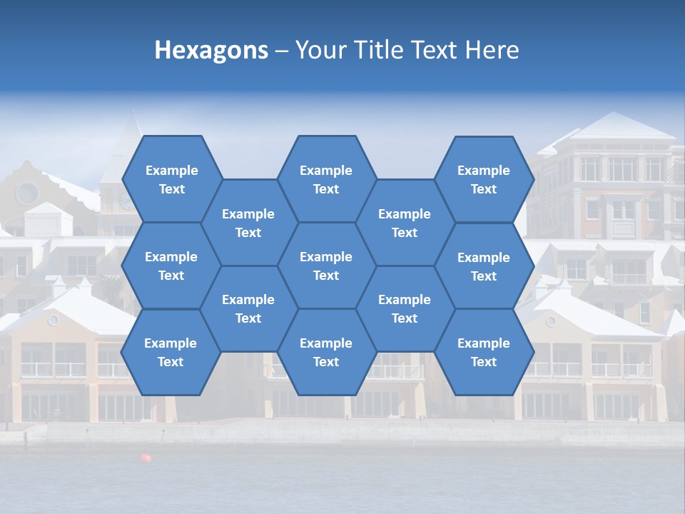 Bermudian Style Architecture In Condominiums Along The Waterfront In Hamilton. Bermuda. PowerPoint Template