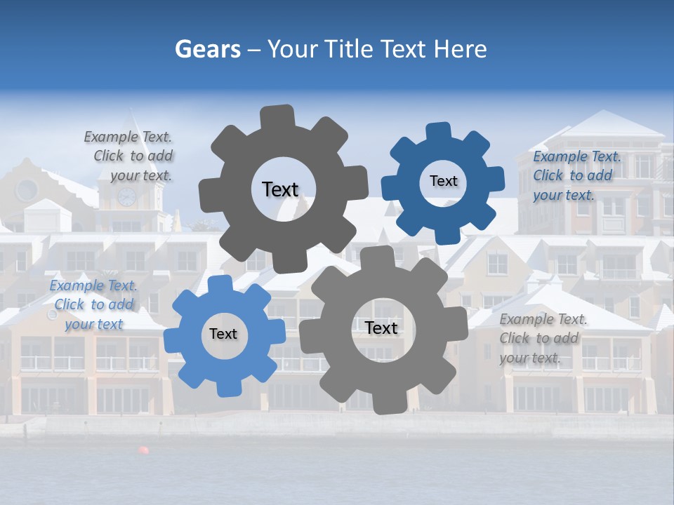 Bermudian Style Architecture In Condominiums Along The Waterfront In Hamilton. Bermuda. PowerPoint Template