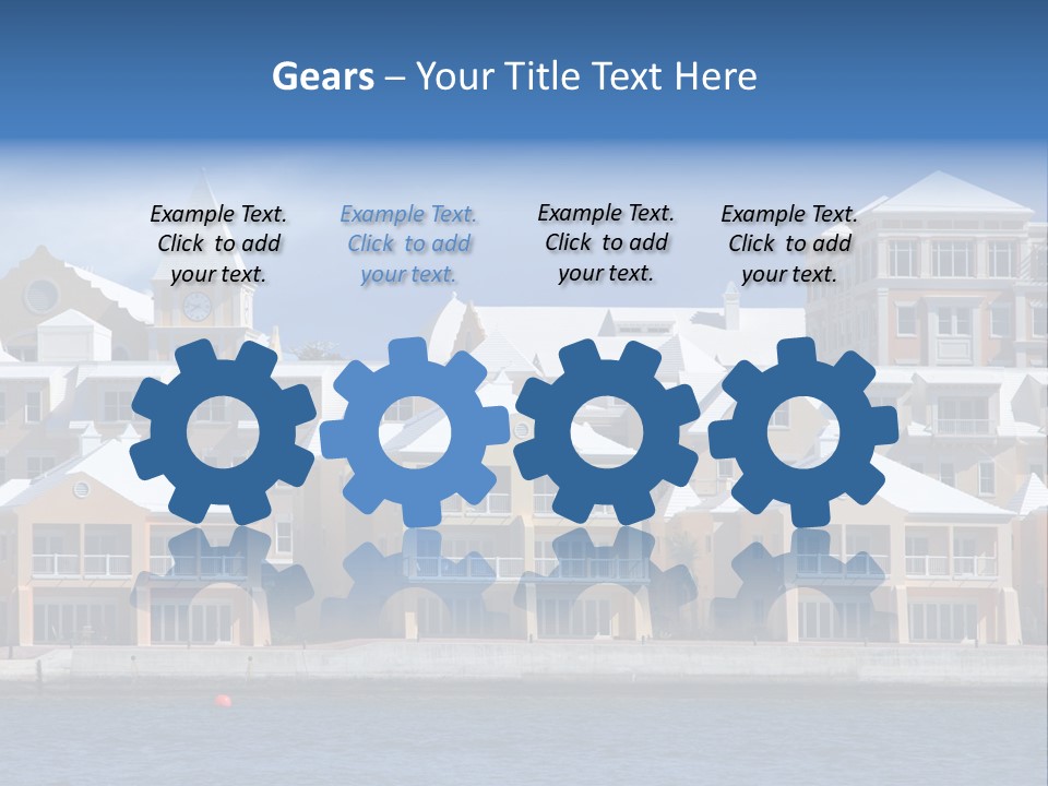 Bermudian Style Architecture In Condominiums Along The Waterfront In Hamilton. Bermuda. PowerPoint Template