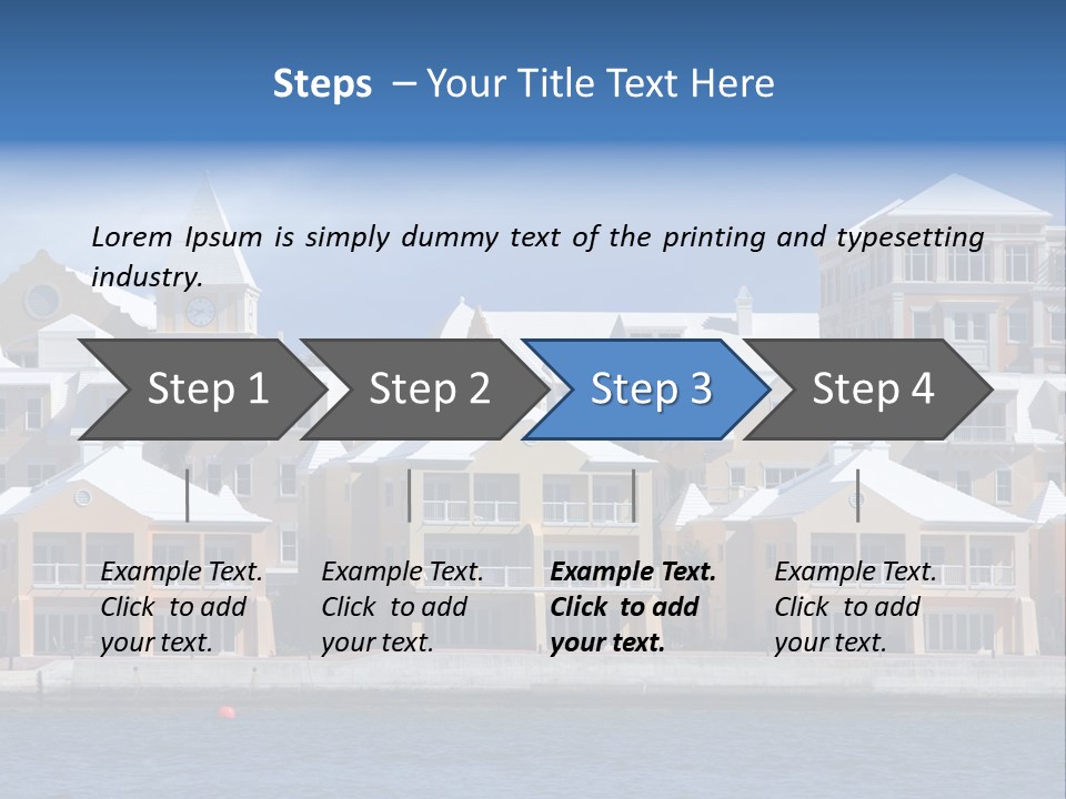 Bermudian Style Architecture In Condominiums Along The Waterfront In Hamilton. Bermuda. PowerPoint Template