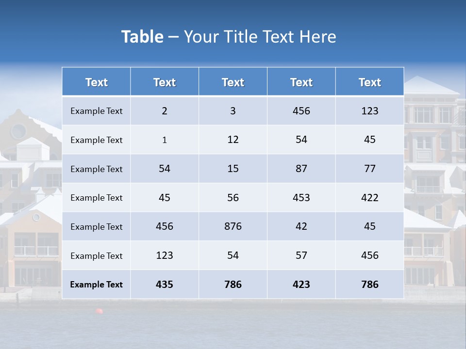 Bermudian Style Architecture In Condominiums Along The Waterfront In Hamilton. Bermuda. PowerPoint Template