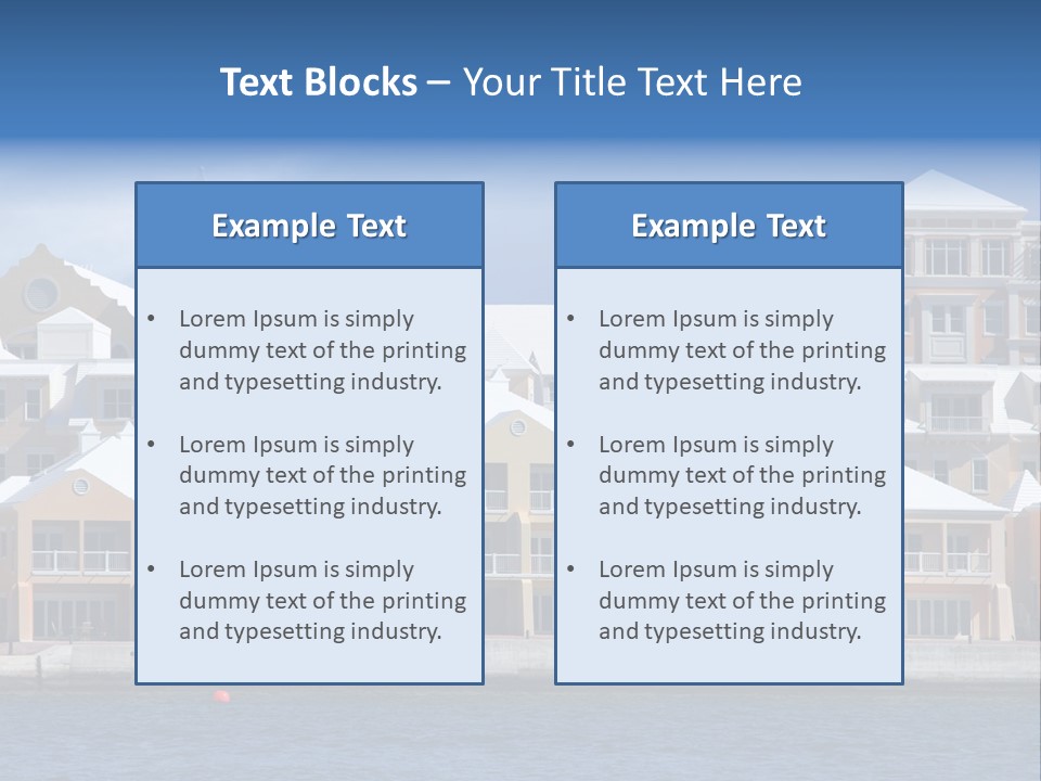 Bermudian Style Architecture In Condominiums Along The Waterfront In Hamilton. Bermuda. PowerPoint Template