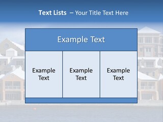 Bermudian Style Architecture In Condominiums Along The Waterfront In Hamilton. Bermuda. PowerPoint Template