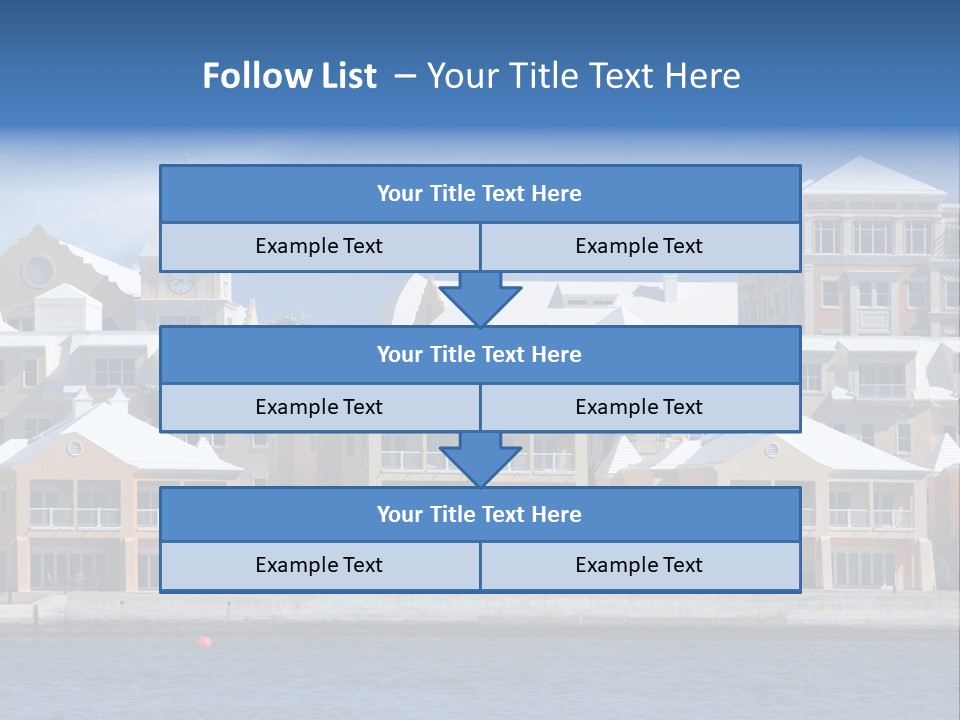Bermudian Style Architecture In Condominiums Along The Waterfront In Hamilton. Bermuda. PowerPoint Template