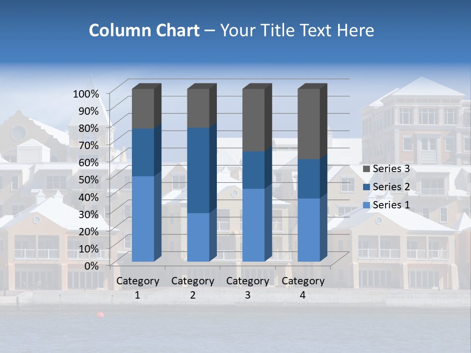 Bermudian Style Architecture In Condominiums Along The Waterfront In Hamilton. Bermuda. PowerPoint Template