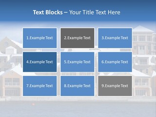 Bermudian Style Architecture In Condominiums Along The Waterfront In Hamilton. Bermuda. PowerPoint Template