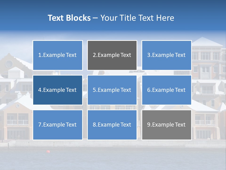 Bermudian Style Architecture In Condominiums Along The Waterfront In Hamilton. Bermuda. PowerPoint Template