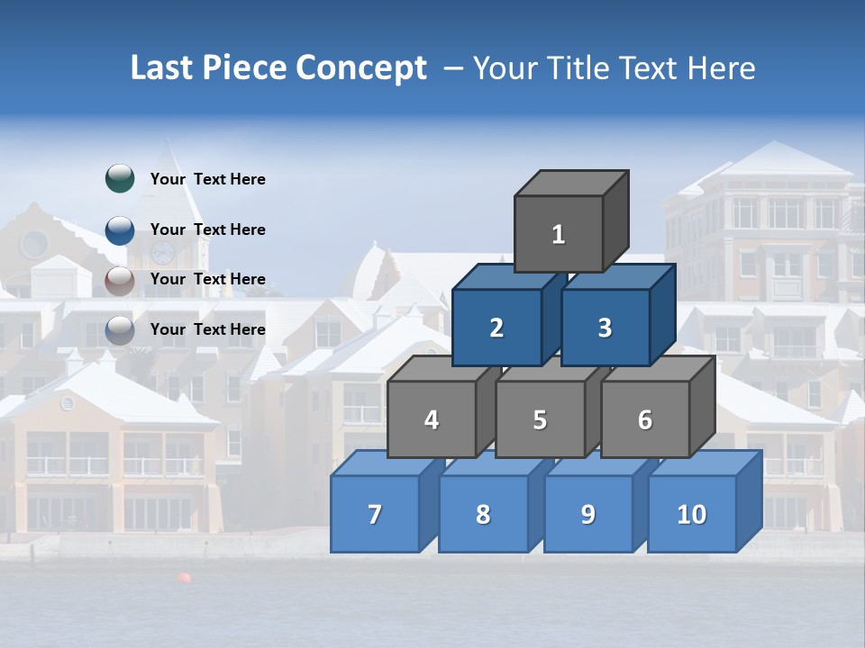 Bermudian Style Architecture In Condominiums Along The Waterfront In Hamilton. Bermuda. PowerPoint Template