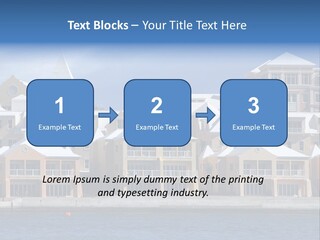 Bermudian Style Architecture In Condominiums Along The Waterfront In Hamilton. Bermuda. PowerPoint Template