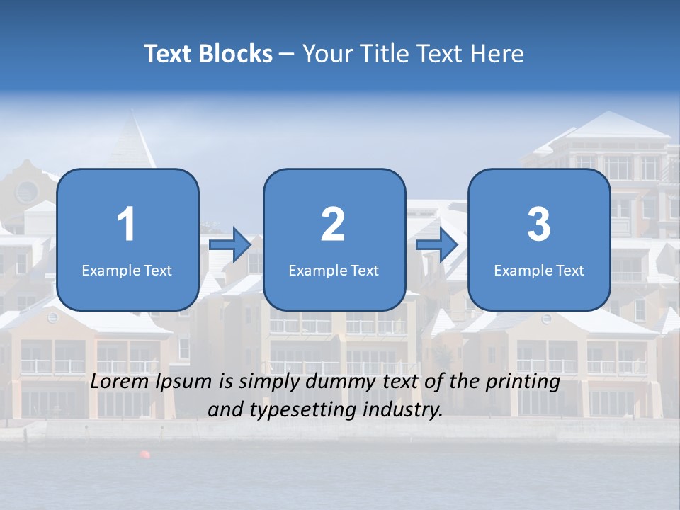 Bermudian Style Architecture In Condominiums Along The Waterfront In Hamilton. Bermuda. PowerPoint Template