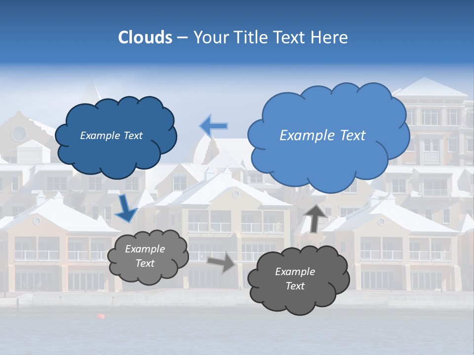 Bermudian Style Architecture In Condominiums Along The Waterfront In Hamilton. Bermuda. PowerPoint Template