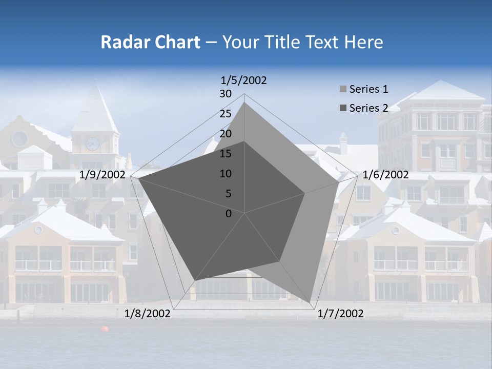 Bermudian Style Architecture In Condominiums Along The Waterfront In Hamilton. Bermuda. PowerPoint Template