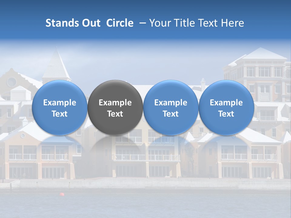 Bermudian Style Architecture In Condominiums Along The Waterfront In Hamilton. Bermuda. PowerPoint Template