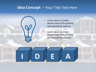 Bermudian Style Architecture In Condominiums Along The Waterfront In Hamilton. Bermuda. PowerPoint Template