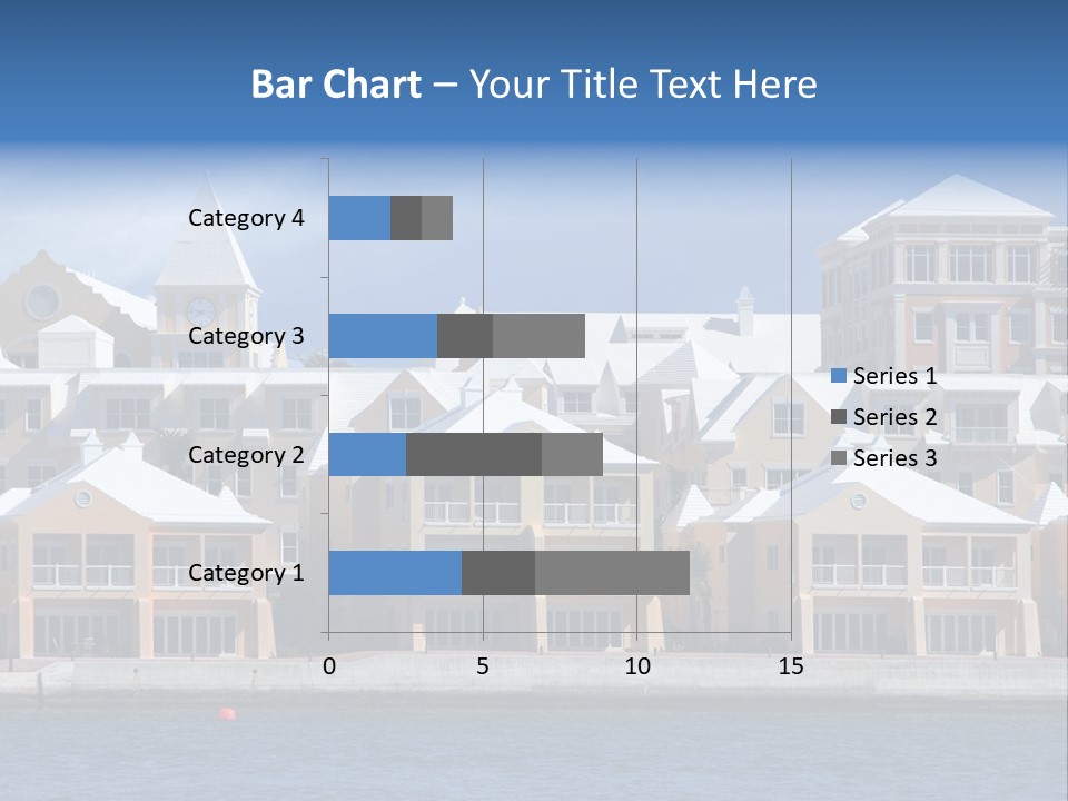Bermudian Style Architecture In Condominiums Along The Waterfront In Hamilton. Bermuda. PowerPoint Template