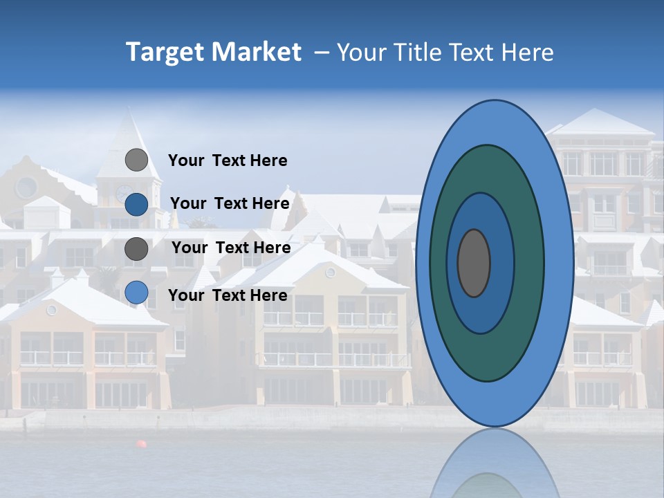 Bermudian Style Architecture In Condominiums Along The Waterfront In Hamilton. Bermuda. PowerPoint Template