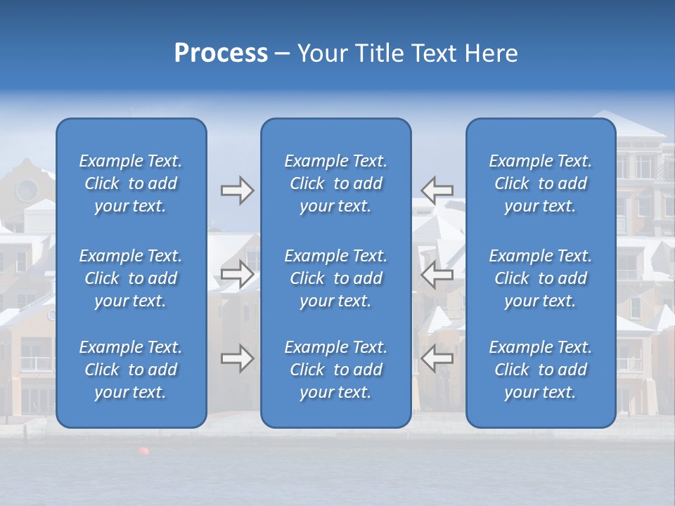 Bermudian Style Architecture In Condominiums Along The Waterfront In Hamilton. Bermuda. PowerPoint Template