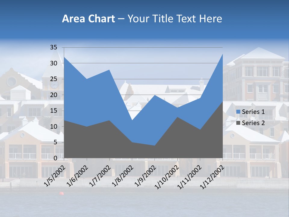 Bermudian Style Architecture In Condominiums Along The Waterfront In Hamilton. Bermuda. PowerPoint Template