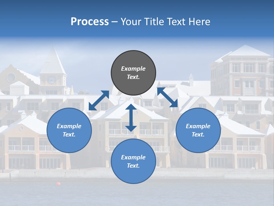 Bermudian Style Architecture In Condominiums Along The Waterfront In Hamilton. Bermuda. PowerPoint Template