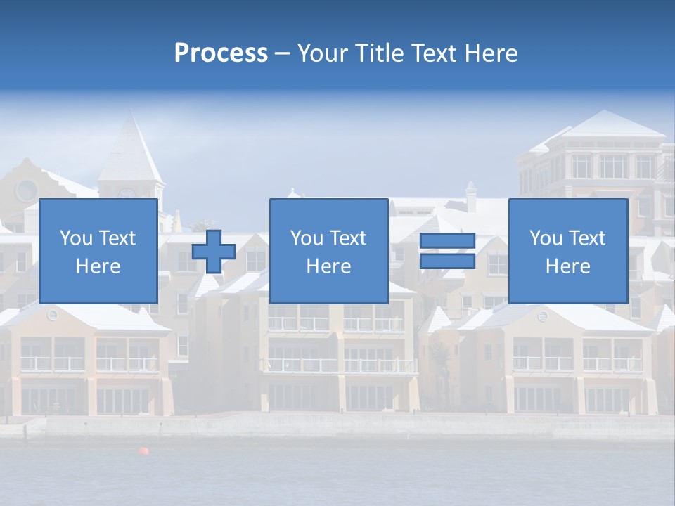 Bermudian Style Architecture In Condominiums Along The Waterfront In Hamilton. Bermuda. PowerPoint Template