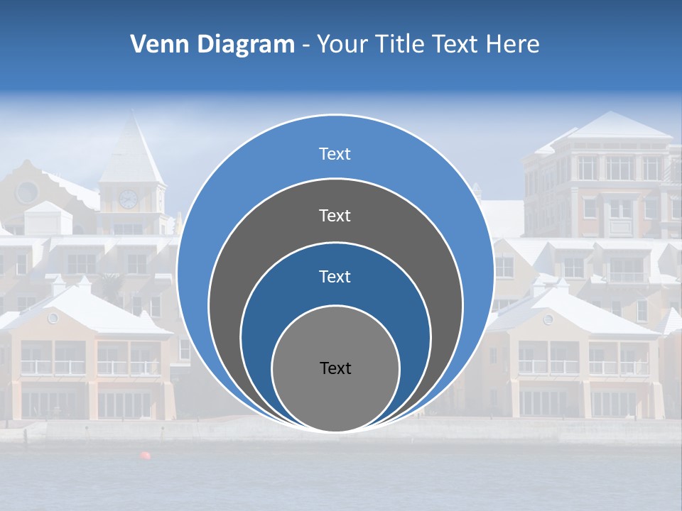 Bermudian Style Architecture In Condominiums Along The Waterfront In Hamilton. Bermuda. PowerPoint Template