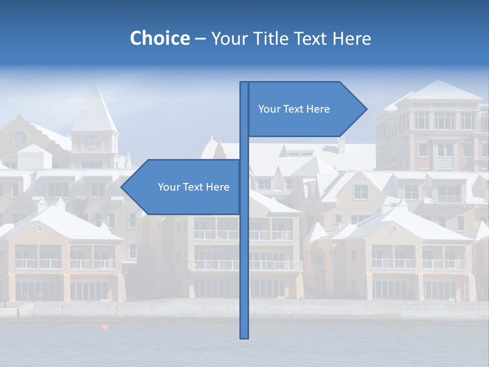 Bermudian Style Architecture In Condominiums Along The Waterfront In Hamilton. Bermuda. PowerPoint Template