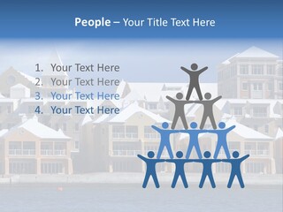 Bermudian Style Architecture In Condominiums Along The Waterfront In Hamilton. Bermuda. PowerPoint Template