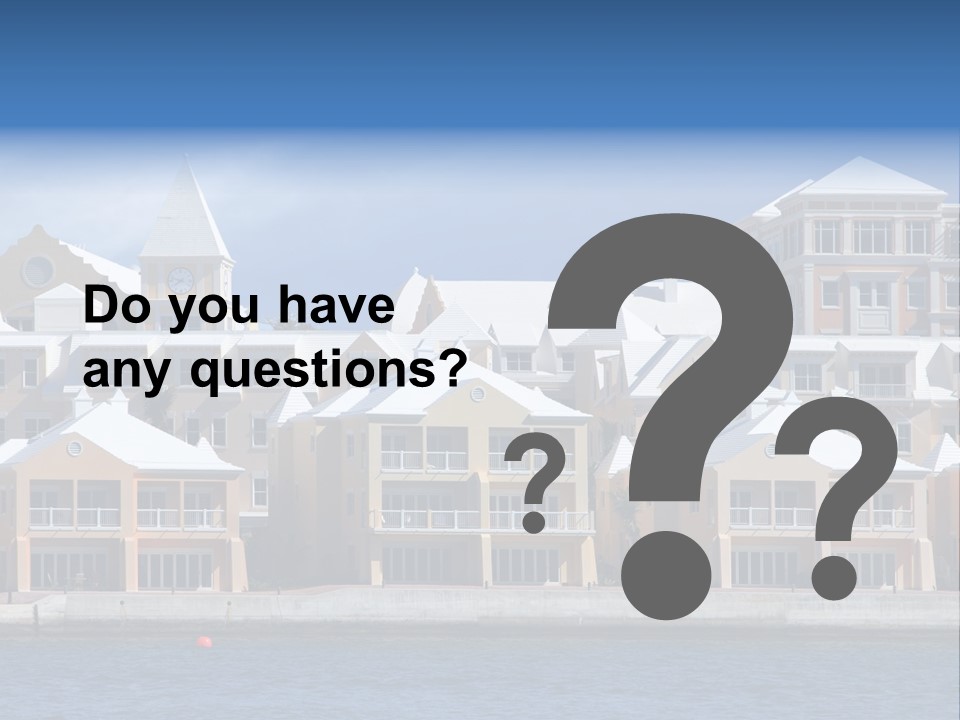 Bermudian Style Architecture In Condominiums Along The Waterfront In Hamilton. Bermuda. PowerPoint Template