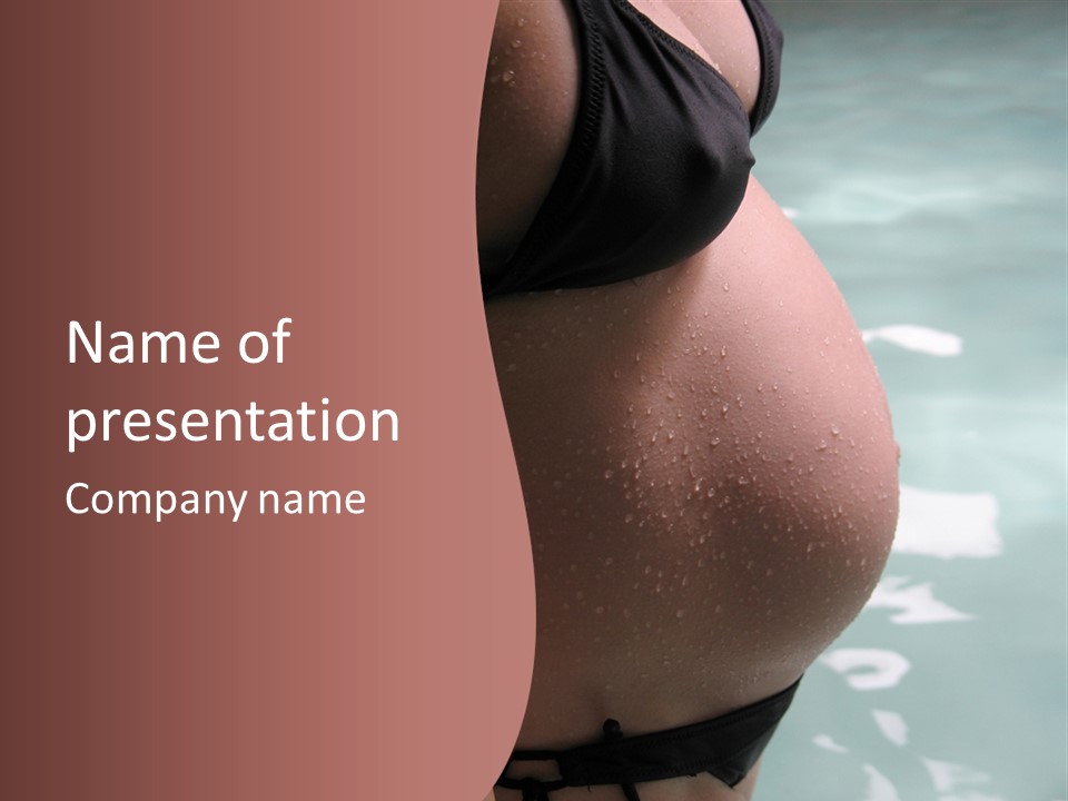 Pregnant Woman In A Pool PowerPoint Template