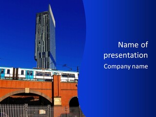 Tram In Manchester, Uk PowerPoint Template