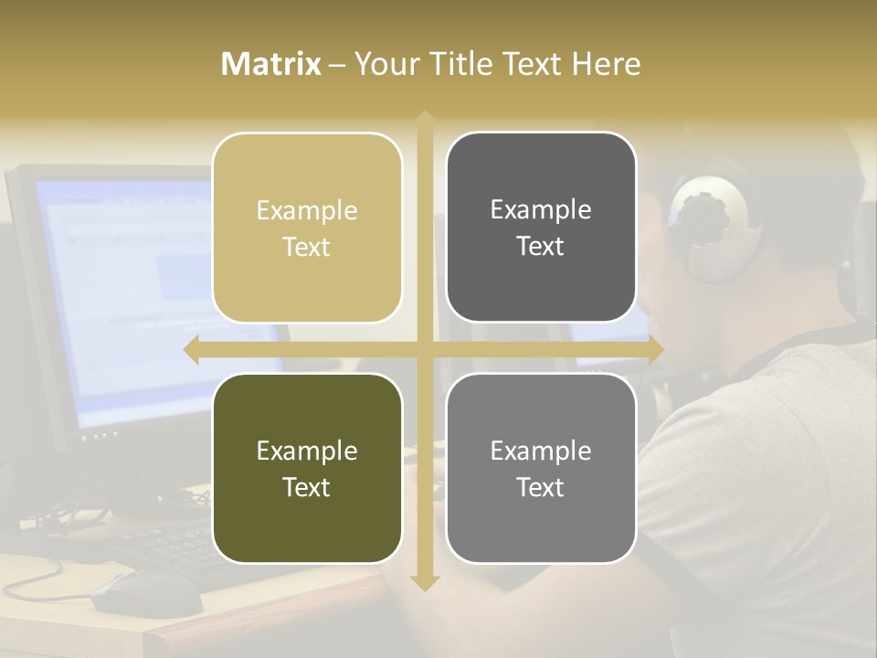 College Student Using Computer Lab. PowerPoint Template