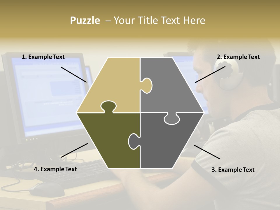 College Student Using Computer Lab. PowerPoint Template