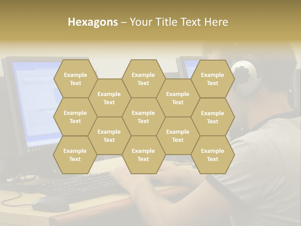 College Student Using Computer Lab. PowerPoint Template