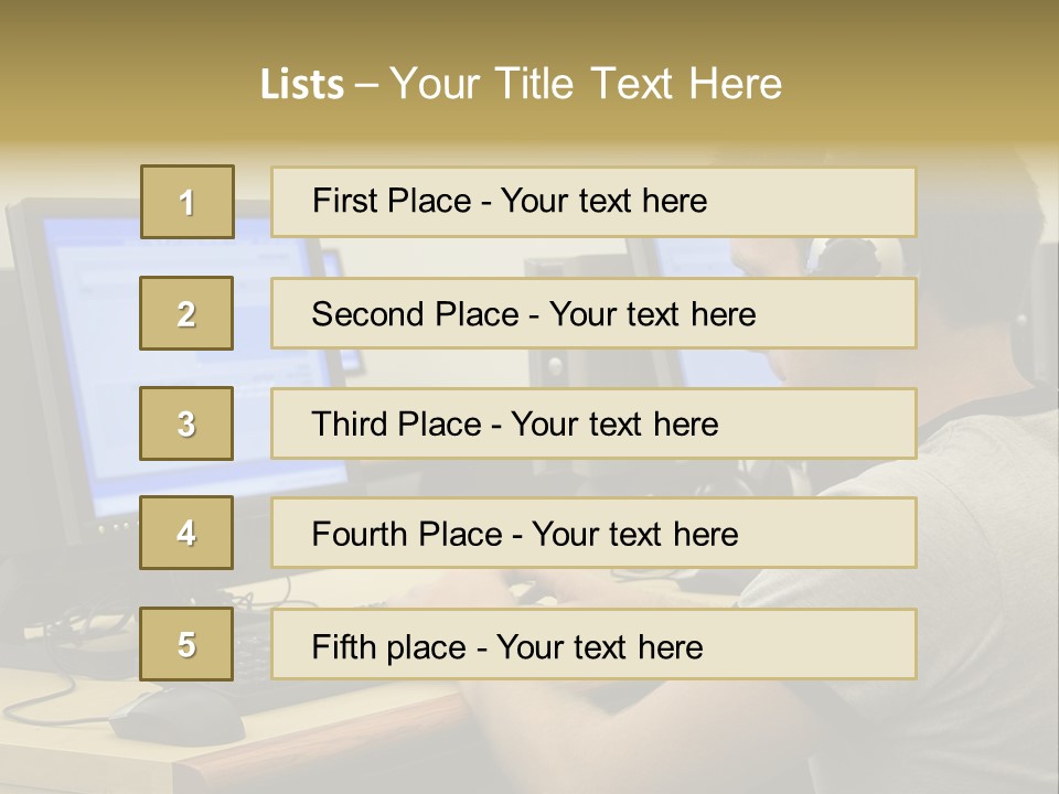 College Student Using Computer Lab. PowerPoint Template