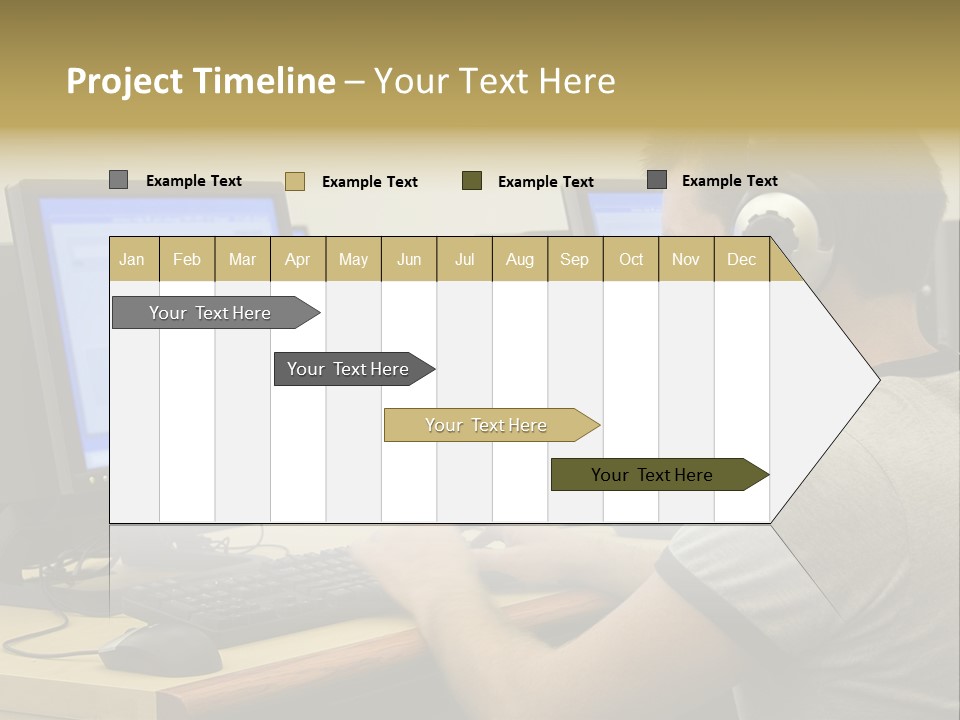 College Student Using Computer Lab. PowerPoint Template