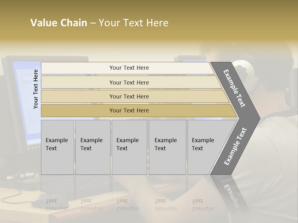 College Student Using Computer Lab. PowerPoint Template