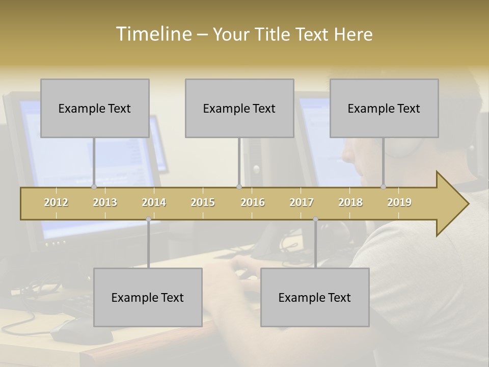 College Student Using Computer Lab. PowerPoint Template