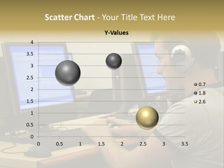 College Student Using Computer Lab. PowerPoint Template