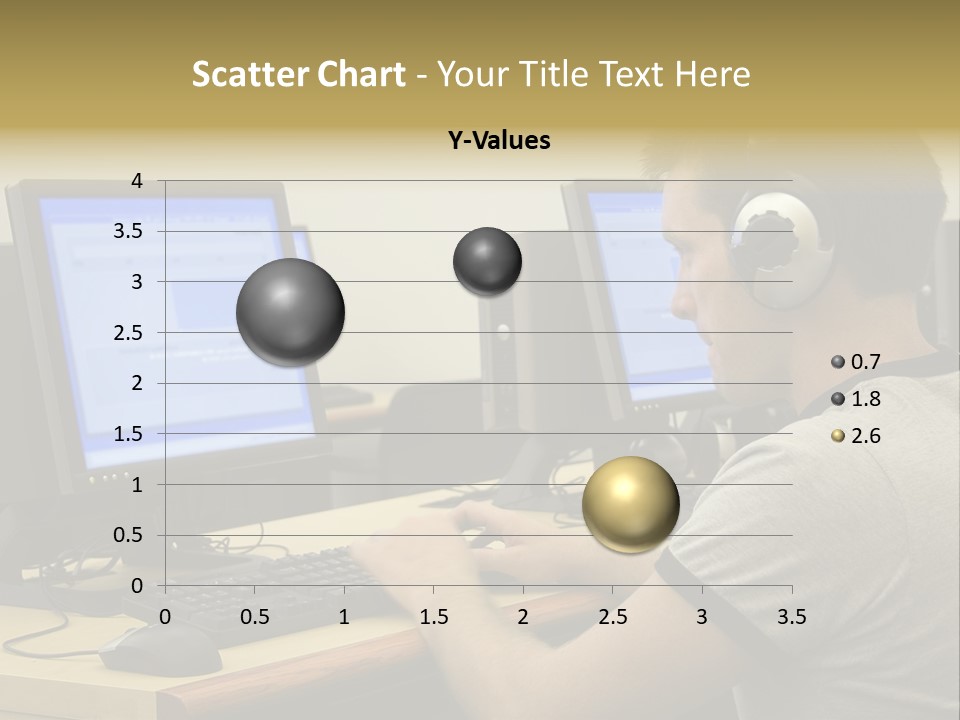 College Student Using Computer Lab. PowerPoint Template