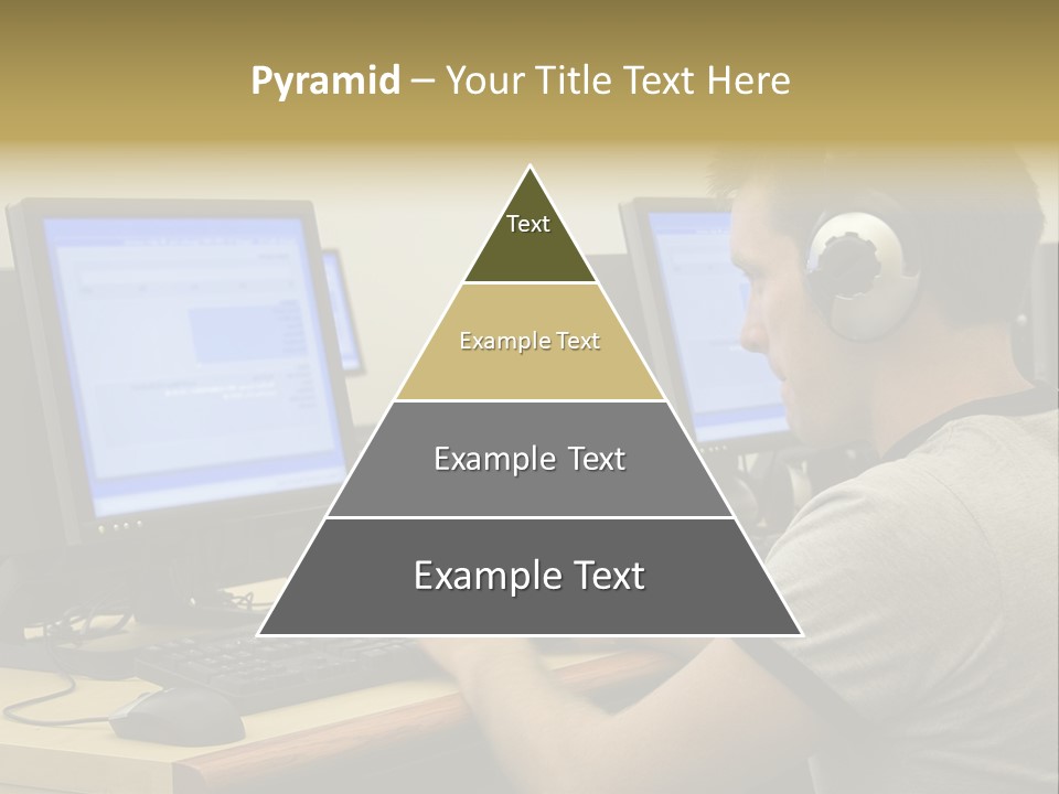 College Student Using Computer Lab. PowerPoint Template