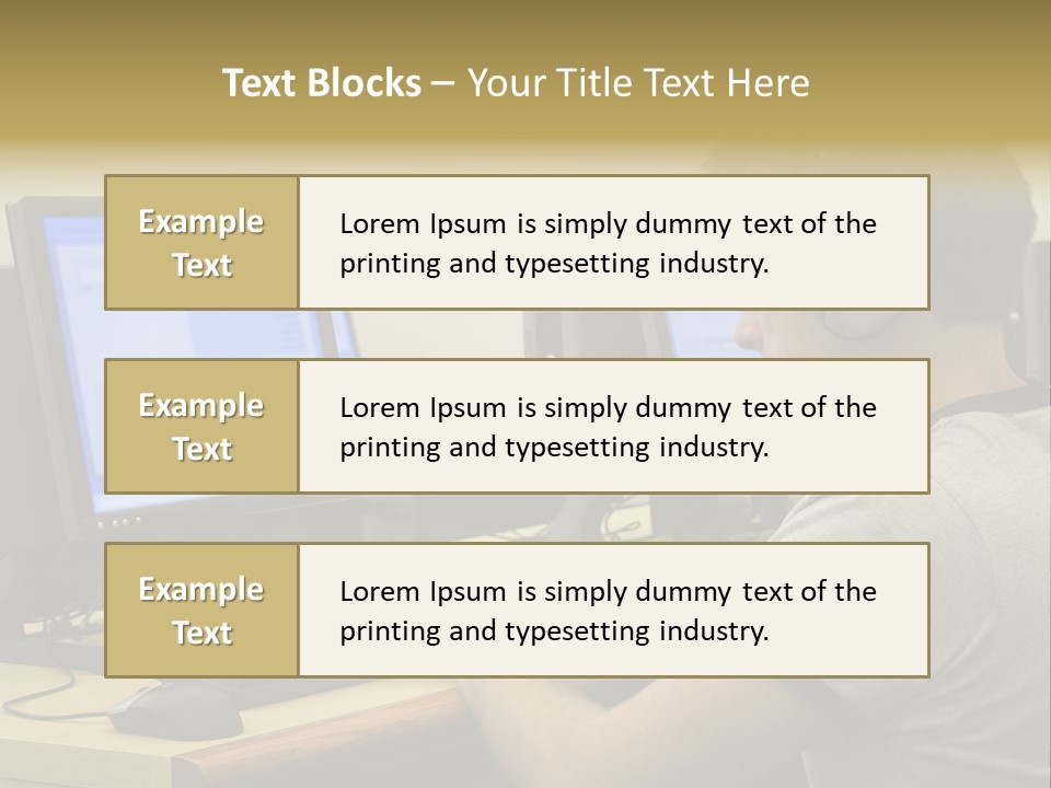 College Student Using Computer Lab. PowerPoint Template