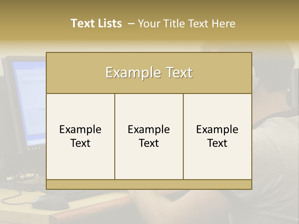 College Student Using Computer Lab. PowerPoint Template