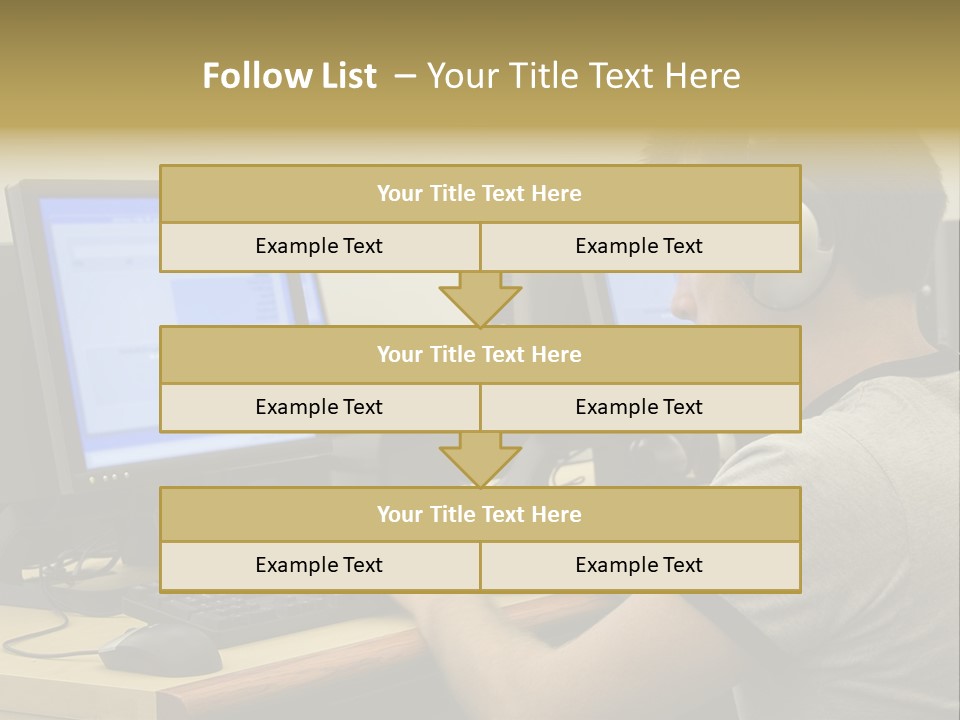 College Student Using Computer Lab. PowerPoint Template