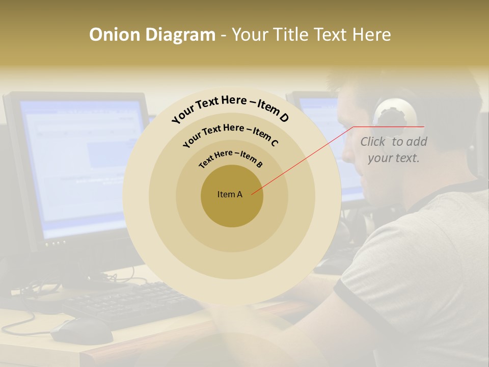 College Student Using Computer Lab. PowerPoint Template