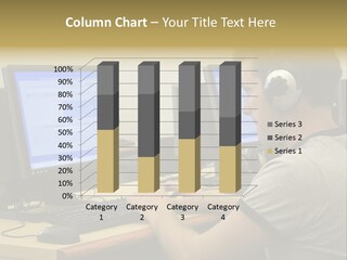 College Student Using Computer Lab. PowerPoint Template