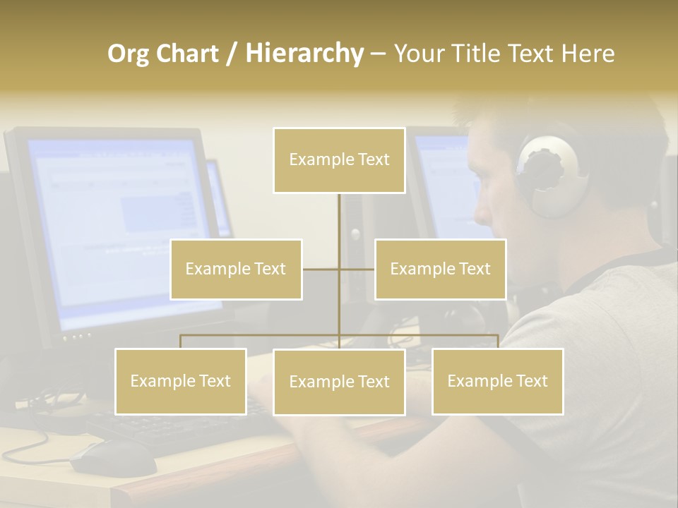 College Student Using Computer Lab. PowerPoint Template