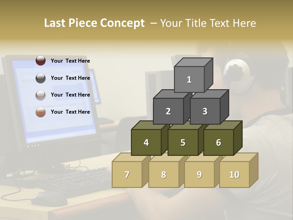 College Student Using Computer Lab. PowerPoint Template